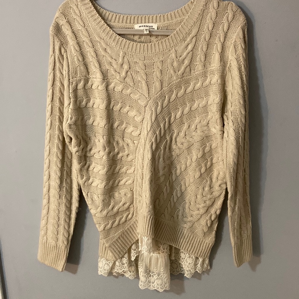 cream lacy sweater